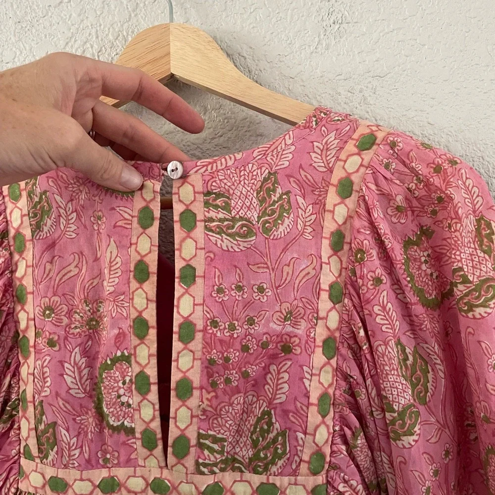 Cleobella Pink and Gold Patterned Mini Dress - Picture 6 of 13